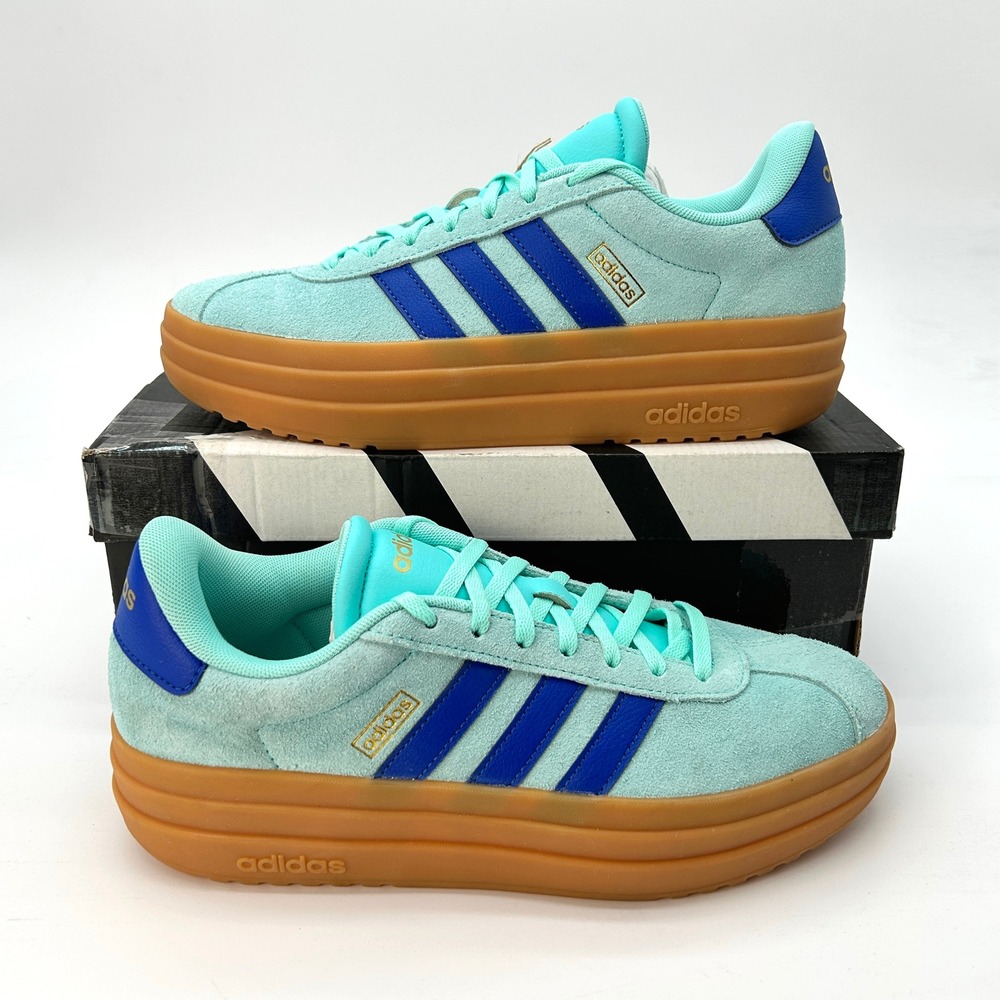 adidas VL Court Bold Womens Platform Sneakers Sz. 8.5 Aqua Royal Blue JS3813 NEW
